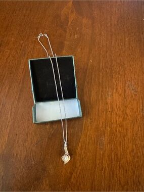 Avon Silver Twisted Pendant Necklace in Silver